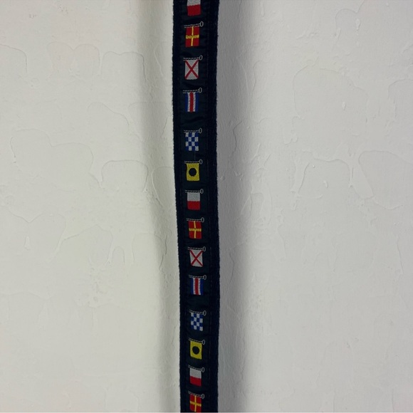 Nautical Flags Motif Leather Tab Belt - Picture 5 of 10
